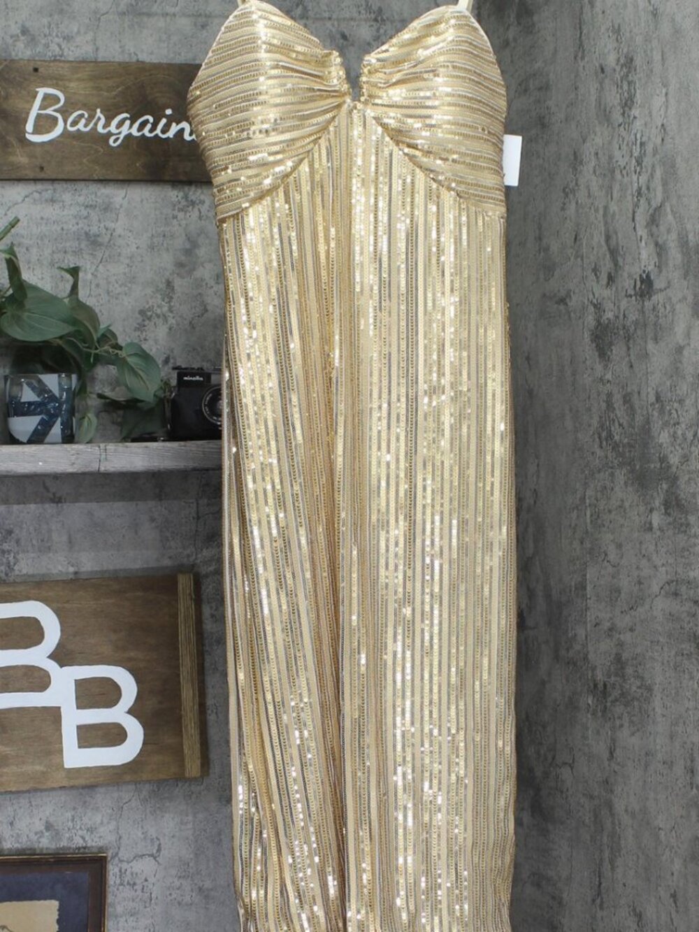 Siena Studio Yellow Siena Sequined Spaghetti Strap Sweetheart Neck 8